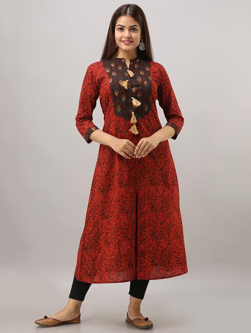 floral a-line kurta - 17649489 - Very Small Image - 1
