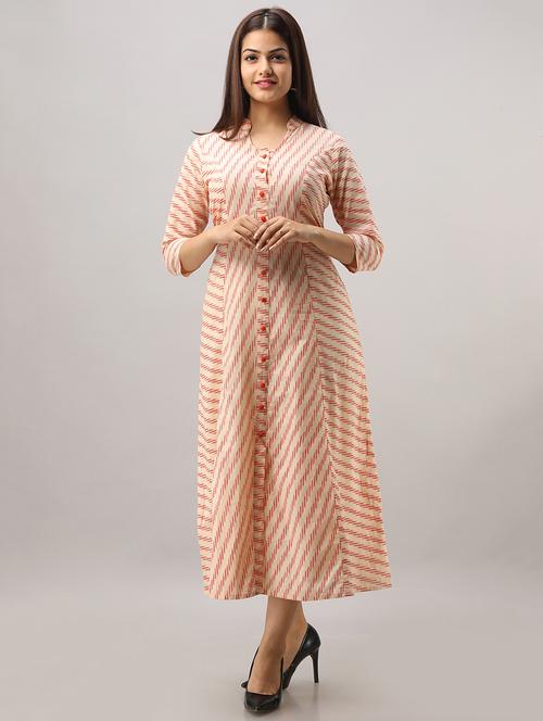 ikat a-line ethnic dress - 17649490 - Very Small Image - 1
