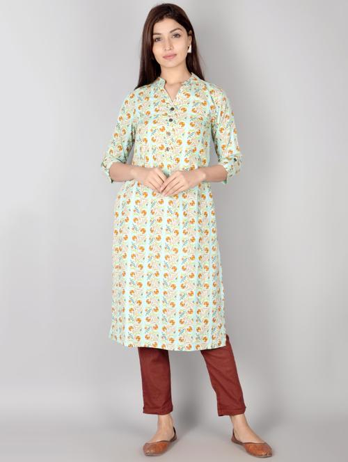 floral straight kurta - 17649549 - Very Small Image - 1