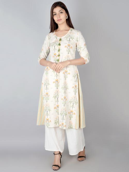 floral print a-line kurta - 17649559 - Very Small Image - 1