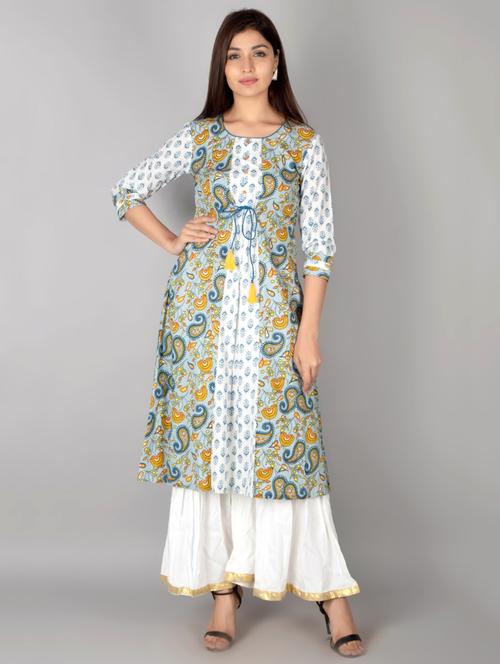 paisley a-line kurta - 17649562 - Very Small Image - 1