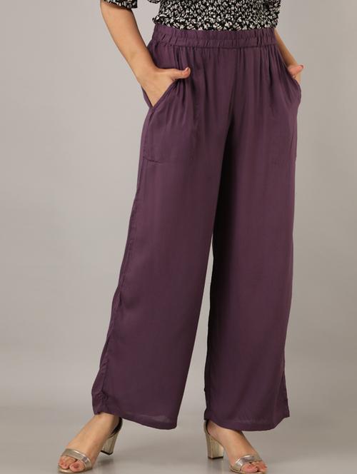mid rise solid palazzo - 17649868 - Very Small Image - 1