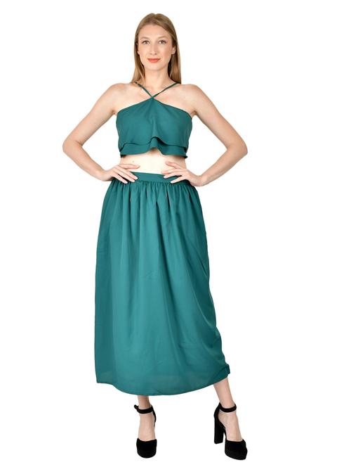 halter neck crop top with skirt set - 17650052 - Very Small Image - 1
