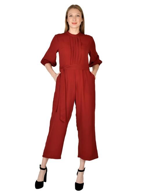 tie front full leg jumpsuit - 17650058 - Very Small Image - 1
