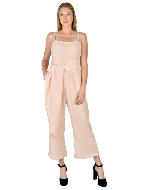 tie front full leg jumpsuit - 17650059 - Very Small Image - 1