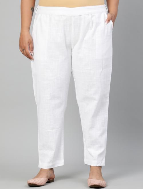 pleated solid plus trousers - 17650172 - Very Small Image - 1