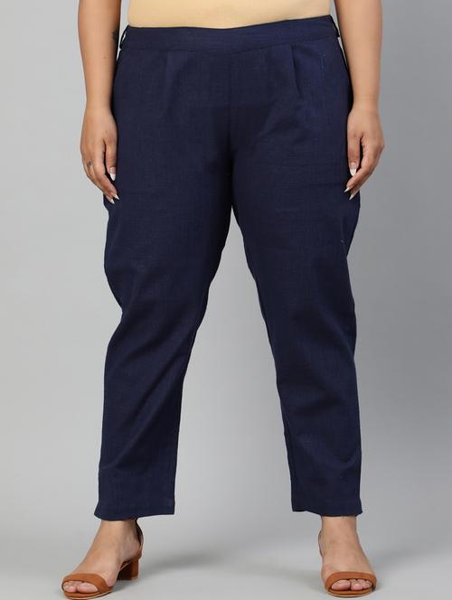 pleated solid plus trousers - 17650173 - Very Small Image - 1