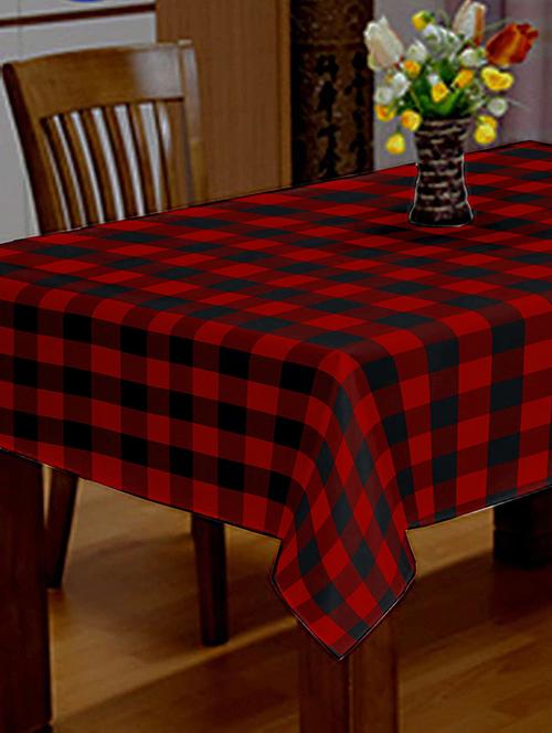 lushomes buffalo checks red & black plaid dining table cover cloth (size 40 x 40”, side table cloth) - 17651477 - Very Small Image - 1