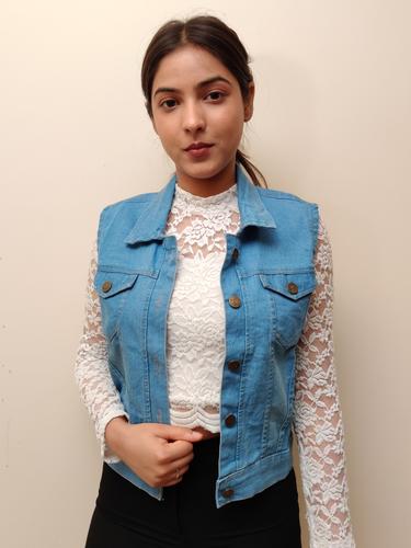 blue denim women jacket - 17651713 - Very Small Image - 1