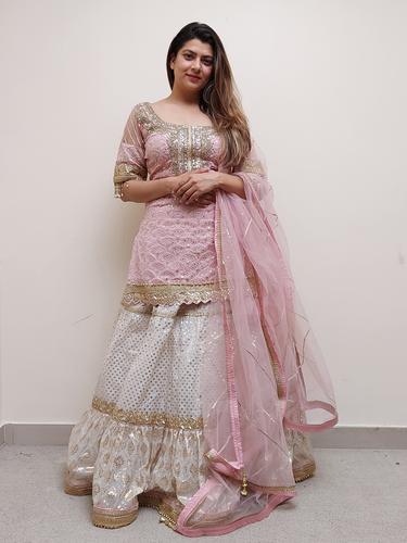 embroidered kurti skirt set - 17652839 - Very Small Image - 1