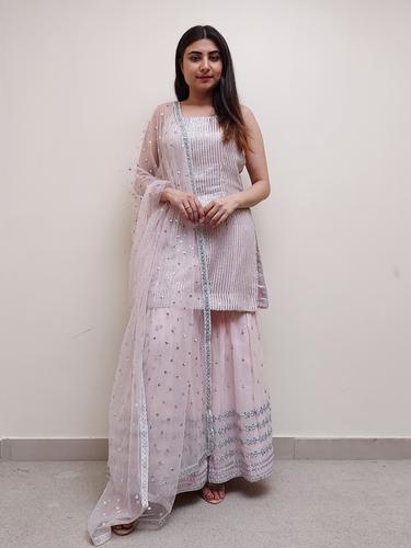 embroidered sharara suit set - 17652840 - Very Small Image - 1