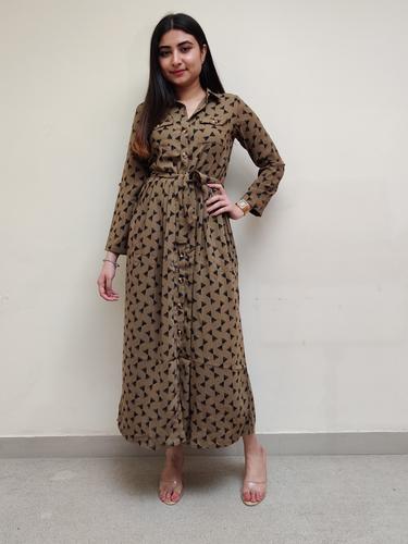 printed georgette casual dress - 17653170 - Very Small Image - 1