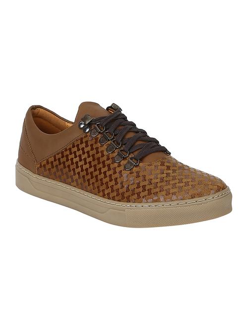tan leather lace up sneakers - 17653369 - Very Small Image - 1