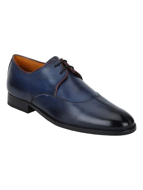 blue leather laceup derbies - 17653518 - Very Small Image - 1