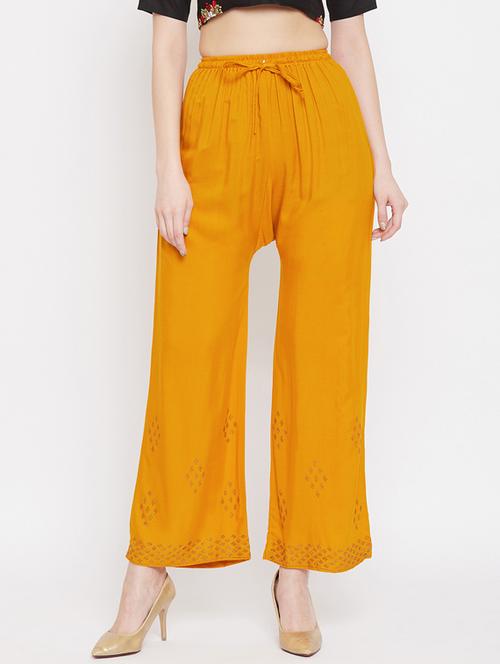 yellow solid palazzo - 17653829 - Very Small Image - 1