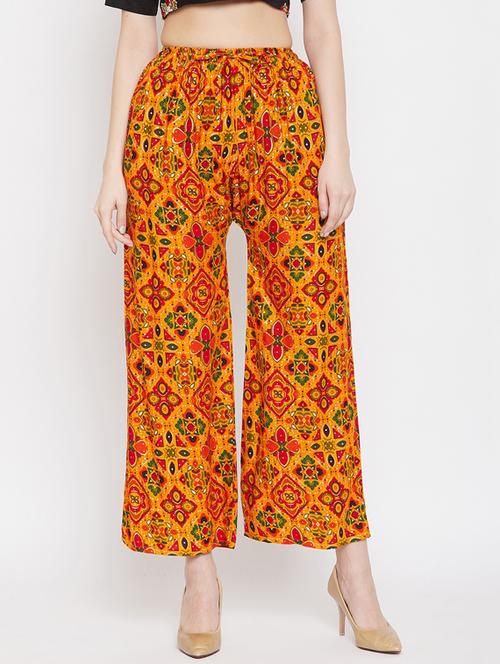 yellow rayon palazzos - 17653843 - Very Small Image - 1