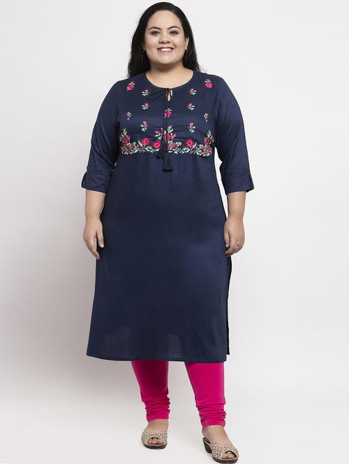 embroidered straight kurta - 17653932 - Very Small Image - 1