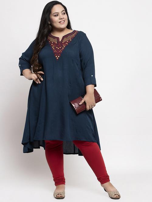 embroidered high-low kurta - 17653938 - Very Small Image - 1