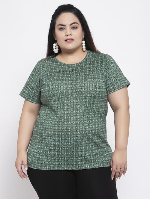 round neck floral plus tee - 17653961 - Very Small Image - 1