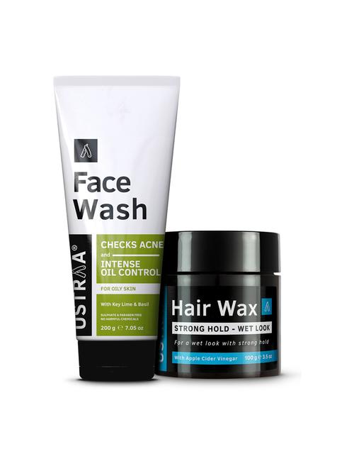 ustraa hair wax wet look - 100g & face wash- oily skin - 200g - 17654947 - Very Small Image - 1