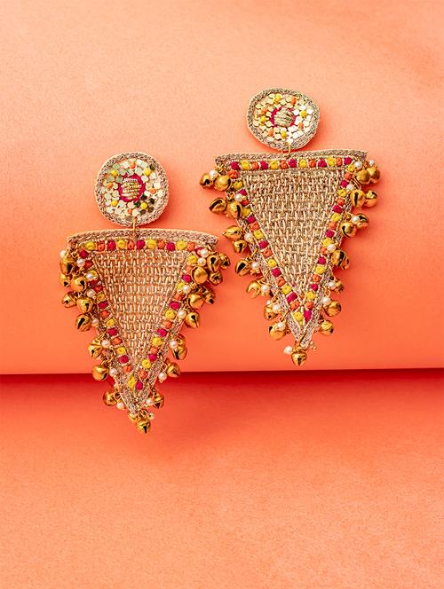multi colored handcrafted drop earring - 17654958 - Very Small Image - 1