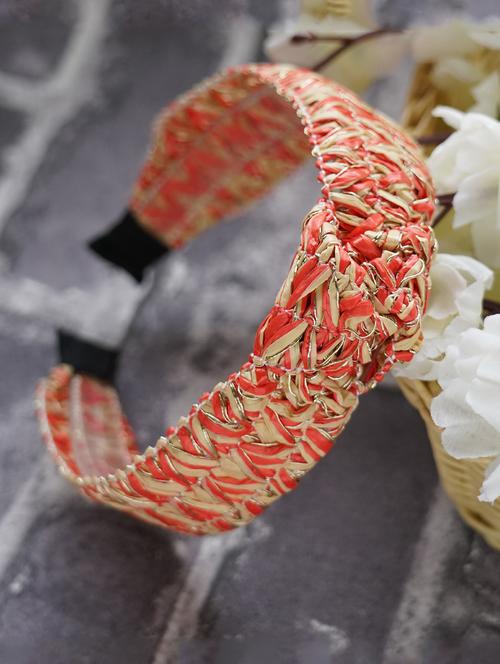 red cotton blend hair band - 17654972 - Very Small Image - 1