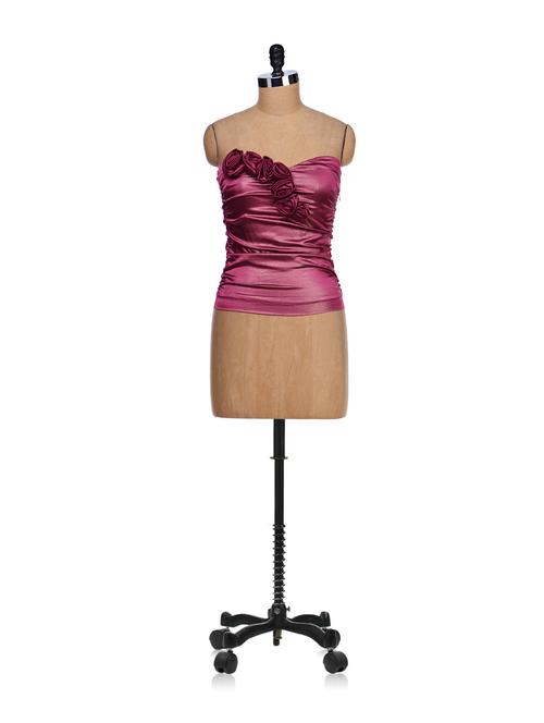 satin rose pink party top - 17655 - Very Small Image - 1