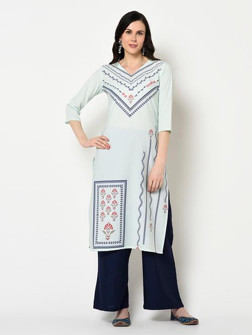digital print straight kurta - 17655223 - Very Small Image - 1