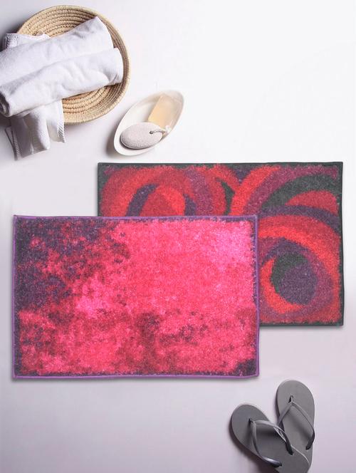 bianca soft-cotton bath mat with rubber back -2pc small (super dry) abstract-purple2 purple5 - 17655476 - Very Small Image - 1