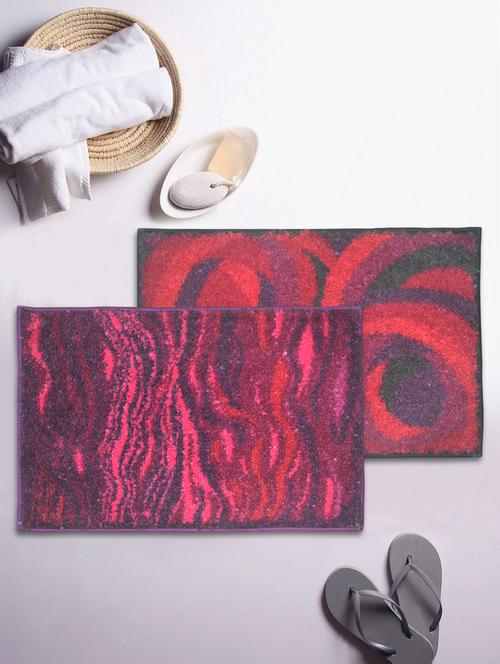 bianca soft-cotton bath mat with rubber back -2pc small (super dry) abstract-purple3 purple5 - 17655482 - Very Small Image - 1
