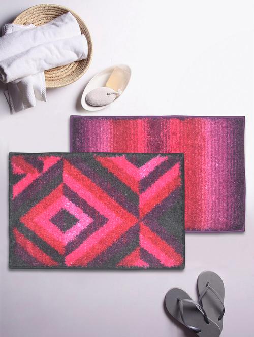 bianca soft-cotton bath mat with rubber back -2pc small (super dry) abstract-purple4 purple8 - 17655490 - Very Small Image - 1