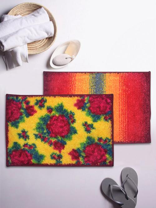 bianca soft-cotton bath mat with rubber back -2pc small (super dry) abstract-blue/green5 red/brown1 - 17655539 - Very Small Image - 1