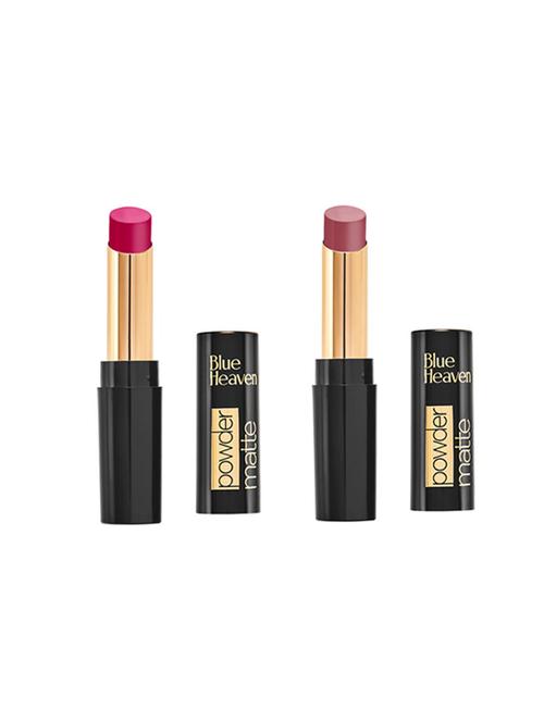 blue heaven combo of 2 powder matte lipsticks (apple orchard & mahogany moments) - 17655568 - Very Small Image - 1