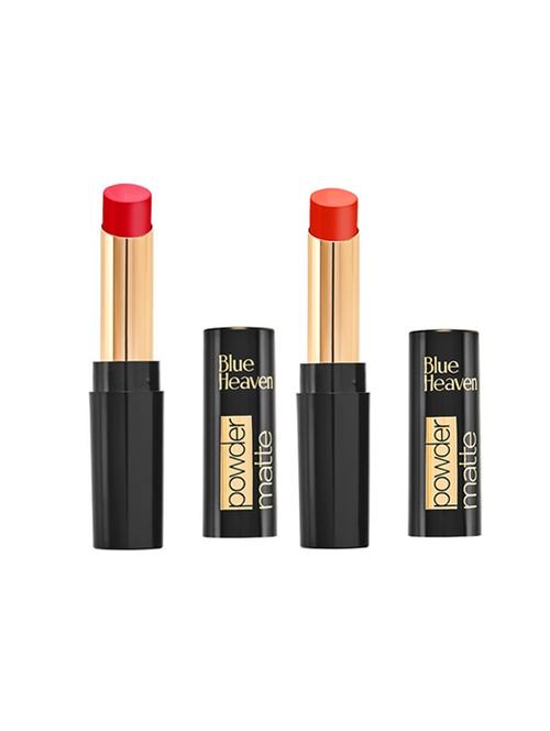blue heaven combo of 2 powder matte lipsticks (carol touch & fiery orange) - 17655614 - Very Small Image - 1