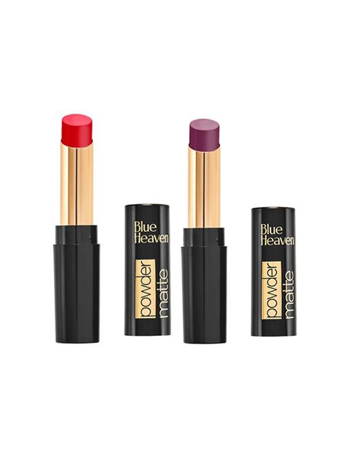blue heaven combo of 2 powder matte lipsticks (carol touch & rosy lips) - 17655623 - Very Small Image - 1