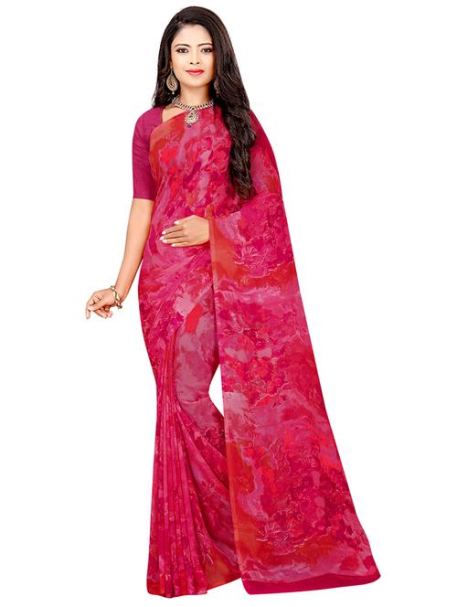 abstract printed saree with blouse - 17655666 - Very Small Image - 1