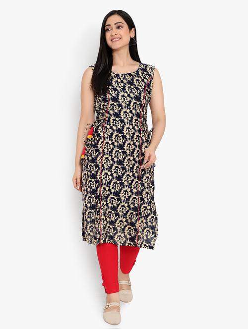 tie & dye straight kurta - 17656457 - Very Small Image - 1