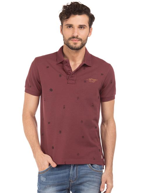 red printed polo t-shirt - 17656725 - Very Small Image - 1