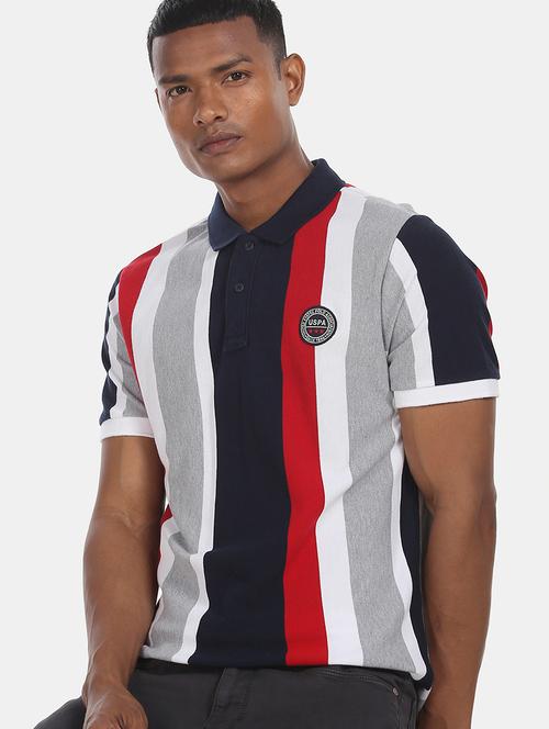 multi colored striped polo t-shirt - 17656750 - Very Small Image - 1