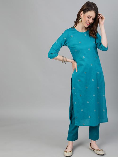 printed kurta pant set - 17657011 - Very Small Image - 1