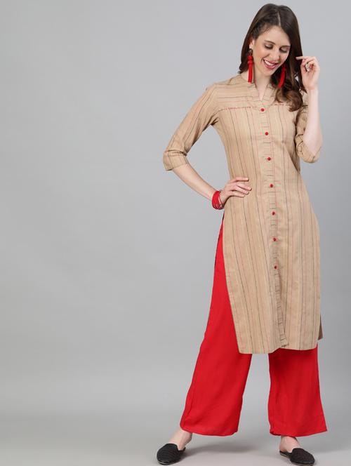striped straight kurta - 17657624 - Very Small Image - 1