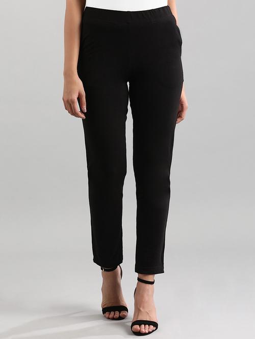 high rise flat front trousers - 17658065 - Very Small Image - 1