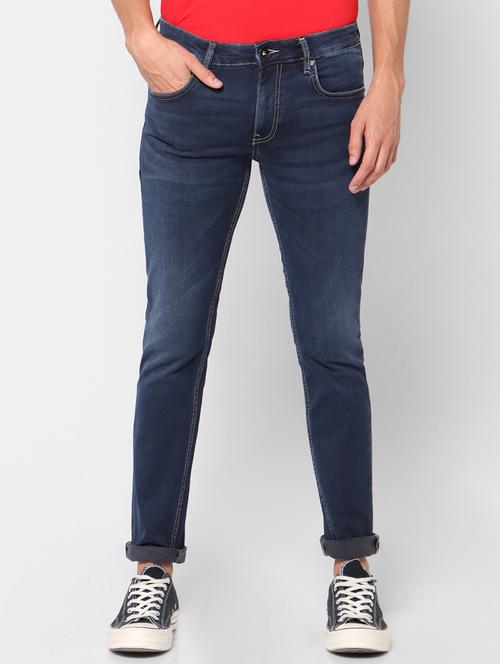 dark blue light washed denim jeans - 17659329 - Very Small Image - 1