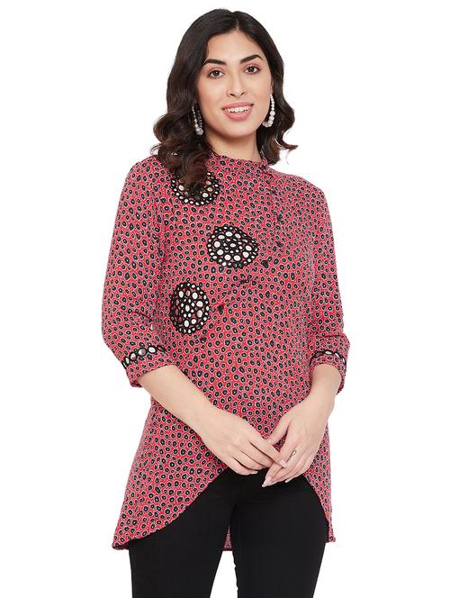 mandarin neck asymmetric tunic - 17661222 - Very Small Image - 1