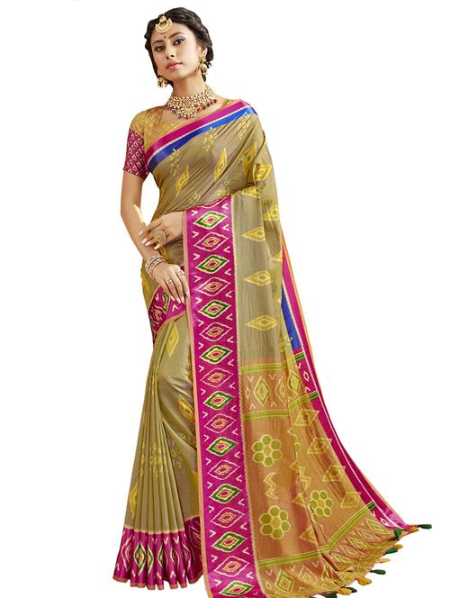 ikat printed saree - 17661459 - Very Small Image - 1