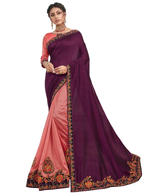 patchwork half & half saree with blouse - 17661470 - Very Small Image - 1