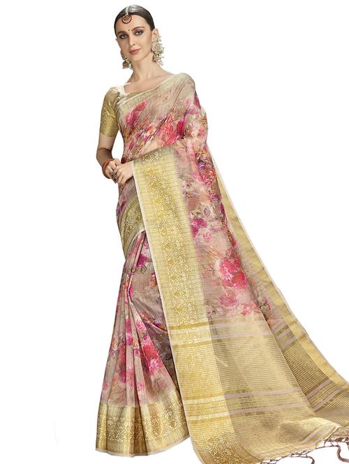 multi colored art silk printed saree - 17661503 - Very Small Image - 1