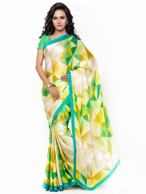 abstract printed saree with blouse - 17661533 - Very Small Image - 1