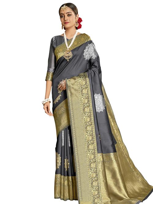 ethnic motifs woven saree - 17661780 - Very Small Image - 1