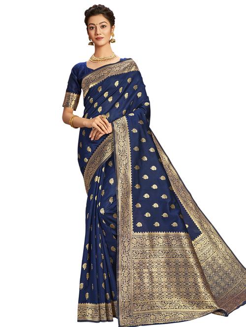 jacquard woven saree with blouse - 17661798 - Very Small Image - 1